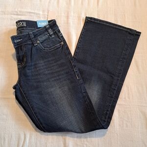 Rock & Roll Cowgirl Denim women's size 28 x 32 dark wash stretch Riding Jeans